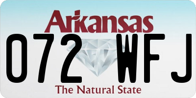 AR license plate 072WFJ