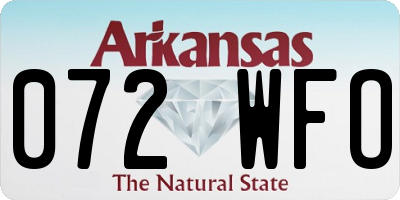 AR license plate 072WFO