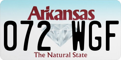 AR license plate 072WGF