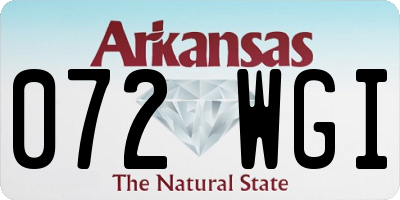 AR license plate 072WGI