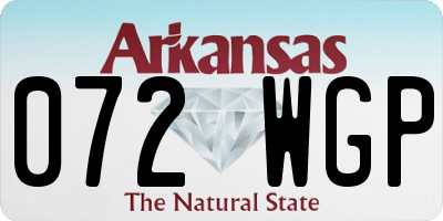 AR license plate 072WGP