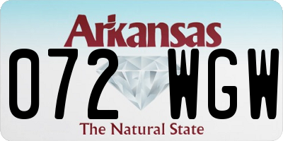AR license plate 072WGW