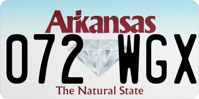 AR license plate 072WGX