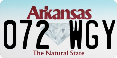 AR license plate 072WGY