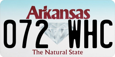 AR license plate 072WHC