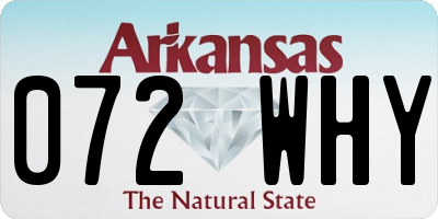 AR license plate 072WHY