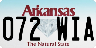AR license plate 072WIA