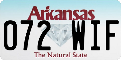 AR license plate 072WIF