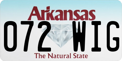 AR license plate 072WIG