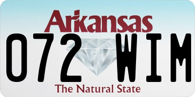 AR license plate 072WIM