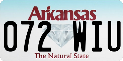 AR license plate 072WIU