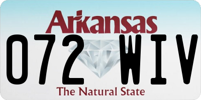 AR license plate 072WIV