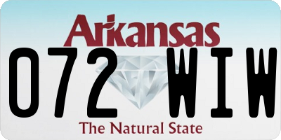 AR license plate 072WIW