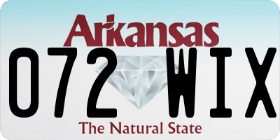 AR license plate 072WIX