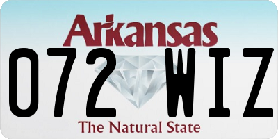 AR license plate 072WIZ