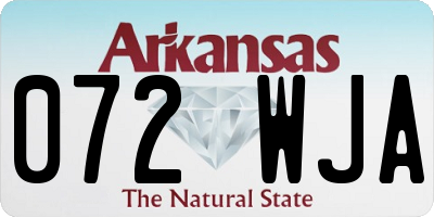 AR license plate 072WJA