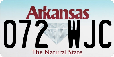 AR license plate 072WJC