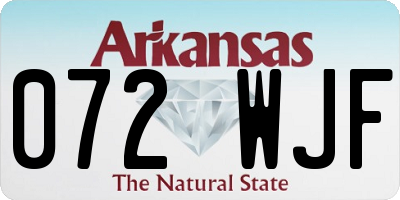AR license plate 072WJF
