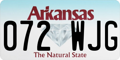 AR license plate 072WJG