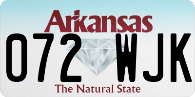 AR license plate 072WJK