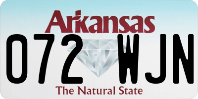 AR license plate 072WJN