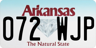 AR license plate 072WJP