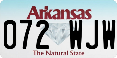 AR license plate 072WJW