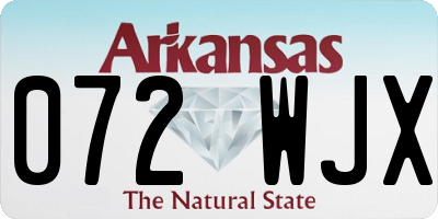 AR license plate 072WJX