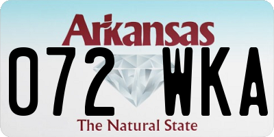 AR license plate 072WKA