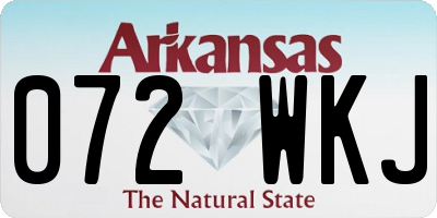 AR license plate 072WKJ
