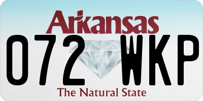 AR license plate 072WKP