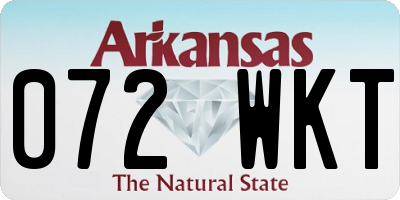 AR license plate 072WKT
