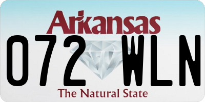 AR license plate 072WLN