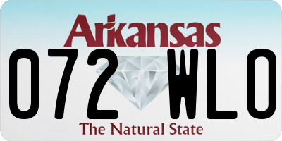 AR license plate 072WLO