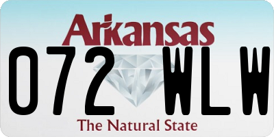 AR license plate 072WLW