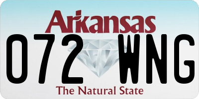 AR license plate 072WNG
