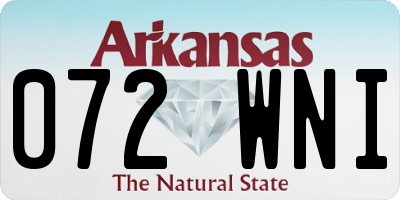 AR license plate 072WNI