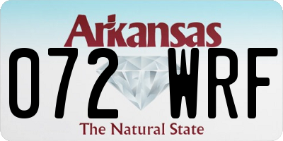 AR license plate 072WRF