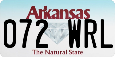 AR license plate 072WRL