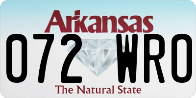 AR license plate 072WRO