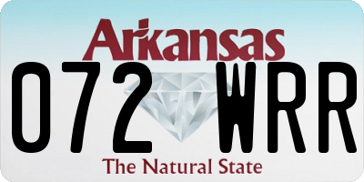AR license plate 072WRR