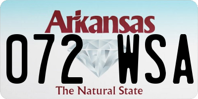 AR license plate 072WSA