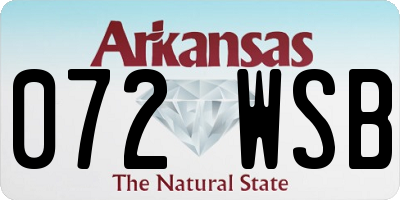 AR license plate 072WSB