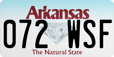 AR license plate 072WSF