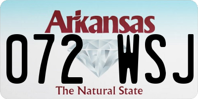 AR license plate 072WSJ