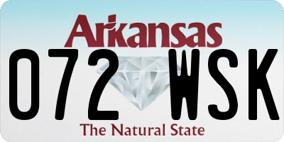 AR license plate 072WSK
