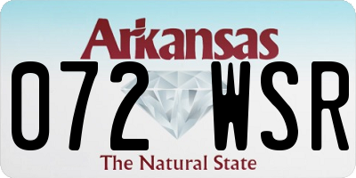 AR license plate 072WSR