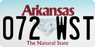 AR license plate 072WST