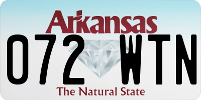 AR license plate 072WTN