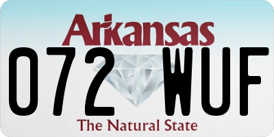 AR license plate 072WUF